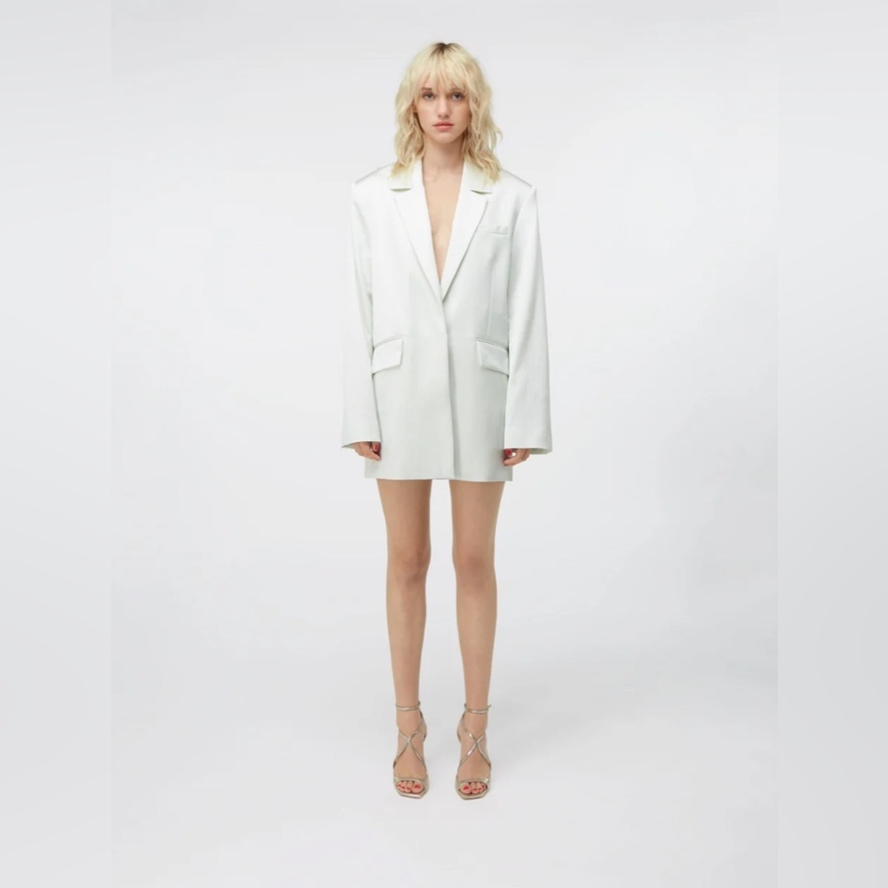 Gauge81 Women’s Mandalay Blazer Size 40 Ice Stretch Satin Jacket NWT Revolve